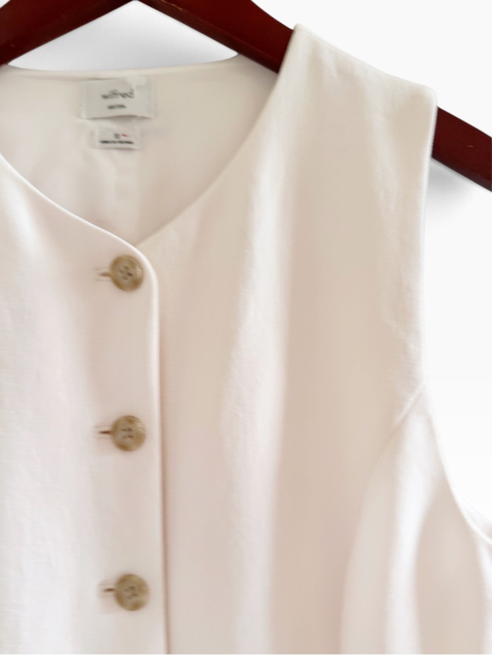 ARITZIA Wilfred Regal Button Front Dress Size 10 in Metropolis Beige - Picture 5 of 16